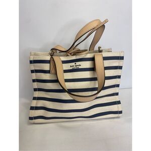 Kate Spade Sam 25th Anniversary Striped Canvas Handbag.